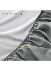 Tencel Waterproof Mattress Protector with 2 Pillowcases Double/Queen Size 150x200cm Tencel+TPU High Absorption Pad Cover for Bed 100% Waterproof Tencel Jersey Mattress Protector Grey