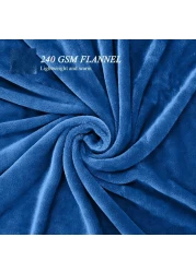 Flannel Fleece Blanket Single Size (160x220) for All Season,Fluffy Blanket Warm Bed Throws for Sofa &amp; Bed,Comfortable and Soft Flannel Fleece Blanket