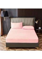 Rahalife 3-Piece Fitted Sheet Set Microfiber 150x200x30cm Queen Size 41035 Taupe