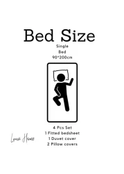 Premium Single size 4 pieces Retro style with candy pink color bedsheet postoral printed bedding set without filler.