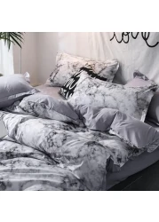 GOLDEN HOME 6-Piece King Size Duvet Cover Set, 1 Duvet Cover + 1 Fitted Sheet + 4 Pillow Cases, Microfibre, Muesli