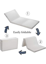Comfy Portable White Satin 180x90x7cm Medicated Folding Mattress