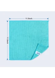 HOMEXCEL Microfiber Cleaning Cloth12 Pack Cleaning RagCleaning Towels with 4 Color Assorted115X115GreenBlueYellowPink