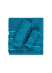 Safi Plus Luxury Hotel Quality 100% Turkish Genuine Cotton Towel Set, 2 Bath Towels 2 Hand Towels 2 Washcloths Super Soft Absorbent Towels for Bathroom &amp;amp; Kitchen Shower - Ocean Blue