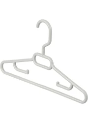 Inochi Hara Baby Cloth Hanger, Kids Hanger For Nursery, Plastic Newborn Coat Hanger, Children Clothes Hangers Nonslip, With Notched Shoulder, White 10 Pcs/Pack