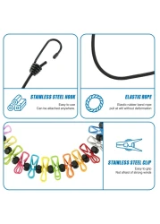 Retractable Portable Clothesline for TravelClothing line with 12 Clothes Clips for Indoor Laundry Drying lineOutdoor Camping Accessories