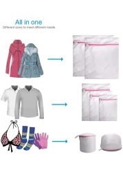 Solgd Set Of 7Pcs Laundry Bags Mesh Wash Bags With Premium Zipper, Travel Organization Washing Bag, Clothing Washing Bags For Laundry, Bra, Blouse, Underwear, Stocking, Lingerie