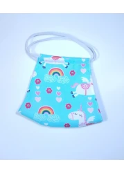 Pikkaboo Washable Mask - Unicorn Blue Love Kids