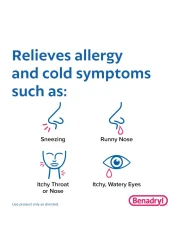 Benadryl Ultratabs Antihistamine Allergy Relief Medicine Diphenhydramine HCl Tablets for Relief of Cold Allergy Symptoms Such as Sneezing Runny Nose Itchy Eyes Throat 100 ct