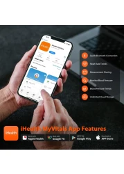 iHealth Push Wrist Blood Pressure Monitor Digital Bluetooth Blood Pressure Machine with Large Display and Portable Carrying Case for at Home and Travel Use