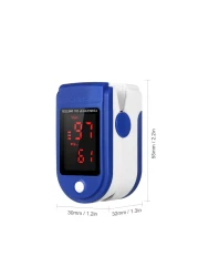 Generic-Fingertip Pulse Oximeter LED Display Blood Oxygen Saturation &amp; Heart Rate Monitor Fingertip SpO2 Measurement Meter with Lanyard-Blue