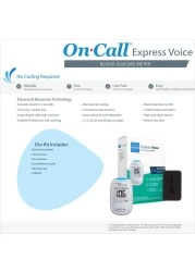 On CallExpress Voice Blood Glucose Monitor Meter Only Includes On Call Express Voice Meter Carrying Case Log Book