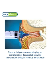 EZY DOSE Ear Wax Removal Syringe TriStream Tip Prevents Ear Infections Safe and Effective Easy to Use Perfect for Kids and Adults 20mL Capacity Clear BPA Free