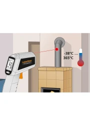 Laserliner Infrared Thermometer -38&deg;C to 365&deg;C Industrial Use, Laser Temperature Gun, Non-contact measuring device, Digital, for Outdoor Surface, Indoor Room HVAC Temp Reader, Auto-Hold Function