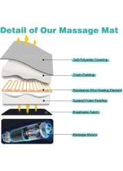 Bed Mattress Body Head, Neck, leg Massager with 9 Motor Vibrator &amp; 9 Soothing Heat,Heated Shiatsu Massager, Relieves Stress or Tension