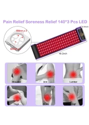 Red Light Therapy BeltInfrared Light Therapy Red Light Therapy Device with Pulse Mode for Body Pain Relief Near Infrared LED Red Light Therapy Wrap Wearable Pad for Leg Knee Back Waist Should