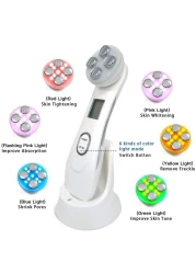 Tikiop Rf Radio Frequency Facial Machine, Skin Care Radio Frequency LED Light Therapy Anti Aging Facial Skin Tightening Facial Care System