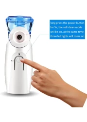Portable Nebulizer Machine &ndash; Cool Mist Steam Inhaler, USB/Battery Operated, Compact Nebulizer for Adults &amp; Kids, Moisture Therapy for Home, Office, Travel Use,