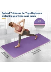 ماهمير سجادة يوجا مضادة للانزلاق مع شنطة حمل، سجادة لياقة بدنية للبيلاتس بسمك 183 سم × 61 سم × 6 ملم للنساء والرجال والمبتدئين