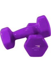 Sky Land Classical Head Vinyl Dumbbell Set, 3 Kg X 2 - Purple, Em-9219-3