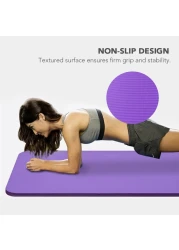 Generic-10mm Thick Yoga Mat Non-Slip Exercise Mat Pad with Carrying Strap and Mesh Bag for Home Gym Fitness Workout Pilates