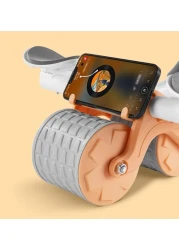 Automatic Rebound Ab Abdominal Exercise Roller Wheel, with Elbow Support and Timer, Abs Roller Wheel Core Exercise Equipment, for Men Women