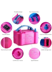 Generic-Electric Balloon Pump Portable Air Blower Pump Dual Nozzle Balloon Inflator for Decoration Party