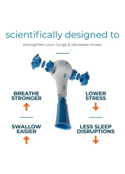 THE BREATHER Natural Breathing Exerciser Trainer For DrugFree Respiratory Therapy Breathe Easier with Stronger Lungs Guided Mobile Training App Included