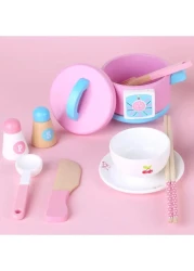 New Arrival Play Kitchen Wooden Toy Pots and Pans Set for Children &ndash; Realistic Cooking Playset for Kids, Includes Pots, Pans, Cooking Utensils,