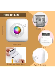 Mini Portable Thermal Printer &ndash; Inkless Sticker &amp; Self-Adhesive Label Wireless Bluetooth Printer for Android &amp; iOS Smartphones &ndash; Compact, Portable, and Easy to Use

