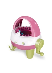 ماكينة حياكة يدوية للبنات - لعبة نول نسج كروشيه للأطفال، مجموعة حرف يدوية من الصوف، لعبة تظاهر يدوية، مجموعة حياكة يدوية إبداعية