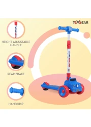 Top Gear Kids Scooter TG 865 &ndash; 3-Wheel Foldable Kick Scooter Lightweight Push Scooter for Ages 3-12 - Red