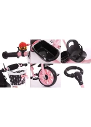 3-in-1 Toddler Tricycle with Push Handle, Safety Bar, and Storage &ndash; Lightweight, Convertible, Pink