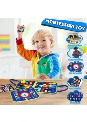 Sybil's Busy Books for Kids Montessori Preschool Activity Books for Toddlers and Kids 3-5 Years Children Educational Toys With Zipper Basic Skills Development Busy Board (Little Explorers Blue)