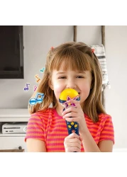 Kidwala Karaoke Blue Microphone Built In Music And Flashing Light Sing Along Mic With Battery Music Exploration Mic Third Gear Adjustment Mic Let's Sing Together Mic Toy For Girls