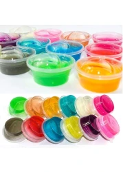 lavish 24Color Non-toxic Blowing Bubbles Crystal Mud Super Light Clay Draw Slime Funny Toys