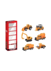 Power Joy Vroom Vroom Diecast Premium Construction Car Toy 86514 Yellow Pack of 6