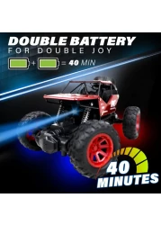 Kidwala Remote 4WD Climbing Monster Powerful Rock Crawler Off Road with rubber roller, horsepower Red truck toy for Boys
