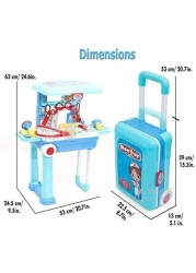 Generic Little Doctor Play Set 2 in 1 For Kids With Suitcase Trolley, For Ages 3 +