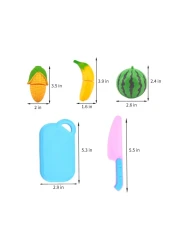 Generic-Kitchen Toy Fun Cutting Fruit &amp; Vegetables Set Pretend Play Food Cooking Playset with Cutting Board Toy Knife Educational Toys Games 8Pcs Vegetables Set