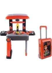 Generic 2 in 1 Deluxe Tool Kit Play Set, Pretend Play Luggage Tool Kit For Kids, With Suitcase Trolley (For Ages 3+)