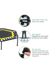 YALLA HomeGym Exercise Trampoline with Adjustable Handrail Bar, Indoor And Outdoor for Adults &amp; Kids