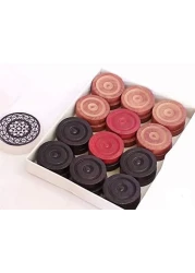 ULTIMAX Professional Carrom Wooden Game Coins And Striker Set,Standard Size Carrom Tournament Striker Wooden Checkers- 24 Pieces With Cover Case + 1 Striker