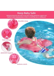 Swimbobo-Baby Swimming Float W/ Sun Protection Canopy-Pink