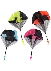 4Pcs Set Tangle Parachute Figures Hand Throw Soliders Square Outdoor Children's Flying Toys No String