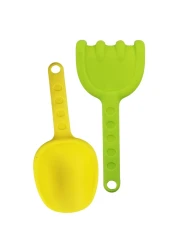 Kids Beach Sand Bucket Castle Set - 5-Piece 15x10x11cm with Bucket, Ship, Fish, &amp; 2 Spade Tools Outdoor Fun for Ages 3+