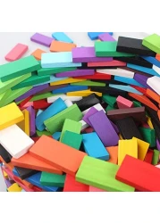 Blossom Pack of 3 (120 Pcs Each Pack) Colorful Wooden Domino Set for Kids Colourful Wooden Dominos Toy Colourful Wooden Blocks