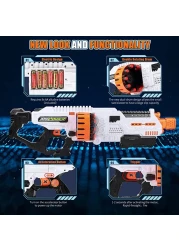 مسدس سهام كهربائي بمحرك ، 20-Dart Double Rotating Drum Blaster for Boys 8-12 + ، Cool Dart Blaster with 100 Foam Darts ، هدايا عيد الميلاد للأطفال