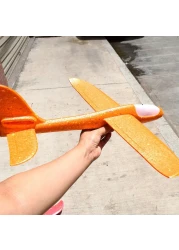 Generic-Flying Glider Planes With Flash LED Light 18.9" Foam Flight Mode Throwing Air Plane Aerobatic Airplane Outdoor Sport Game Toys Gift for Kids 3 4 5 6 7 Year Old Boy Blue