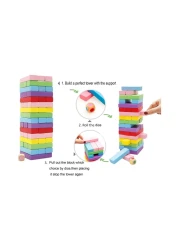 Merchant Ambassador Classic Games Tumblin' Tower Zenga Blocks Multicolour Pack of 54
